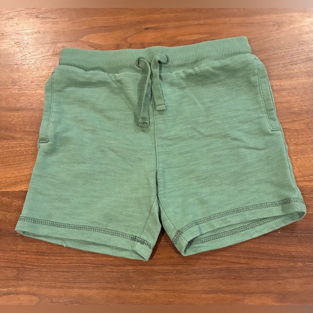 Janie and Jack Olive Green Slub Shorts - Picture 3 of 6